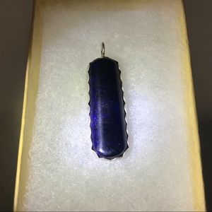 SOLD: Azurite & Silver Pendant (deep blue/black)